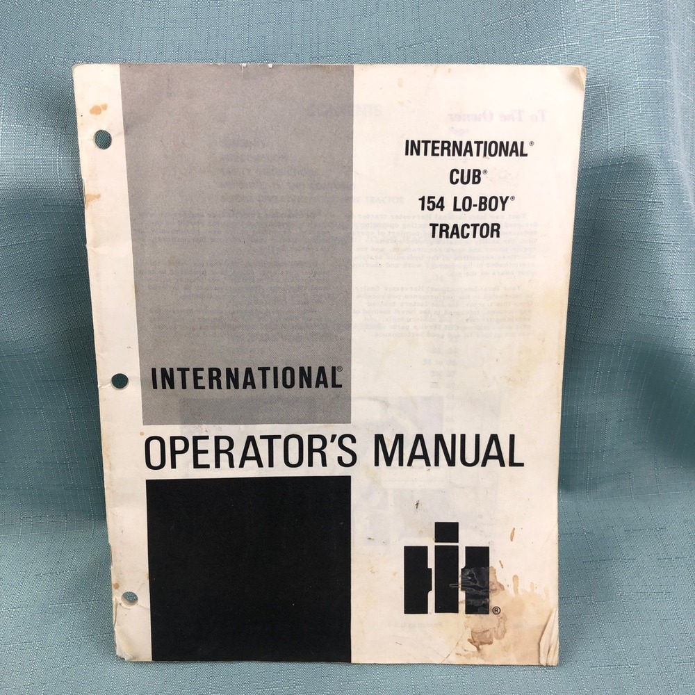 1973 International Cub 154 Lo-Boy Tractor Operators Manual 1084151 R1. Rev 3
